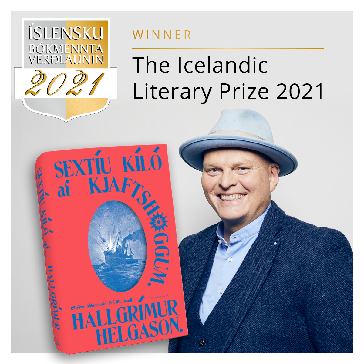 Hallgrimur Helgason wins the Icelandic Literary Prize again!